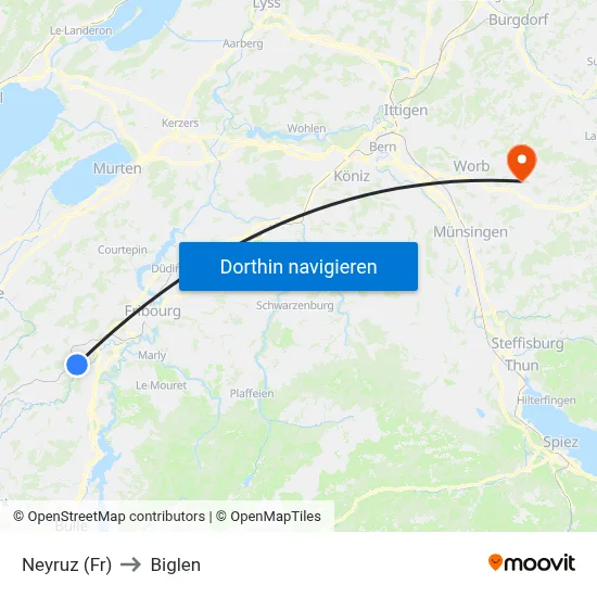 Neyruz (Fr) to Biglen map