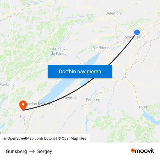 Günsberg to Sergey map