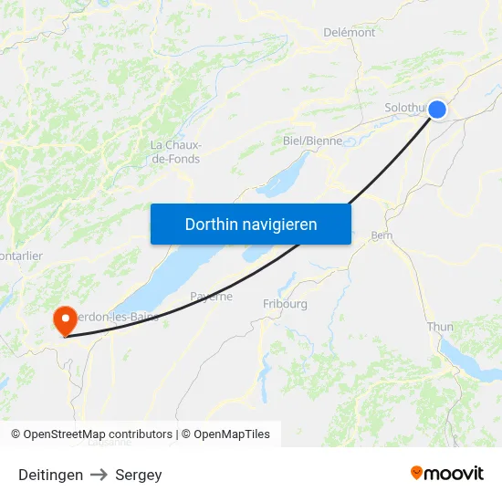 Deitingen to Sergey map