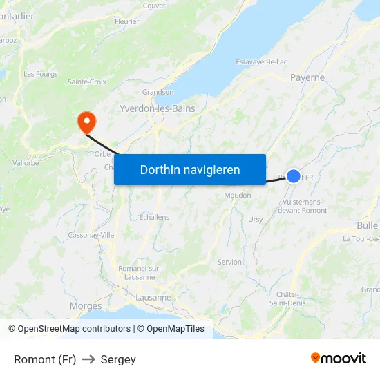 Romont (Fr) to Sergey map