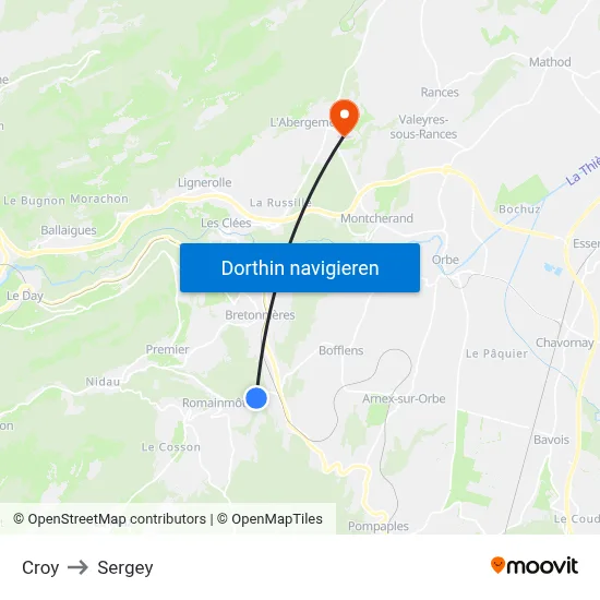 Croy to Sergey map