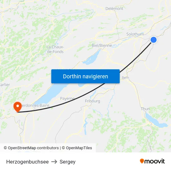 Herzogenbuchsee to Sergey map