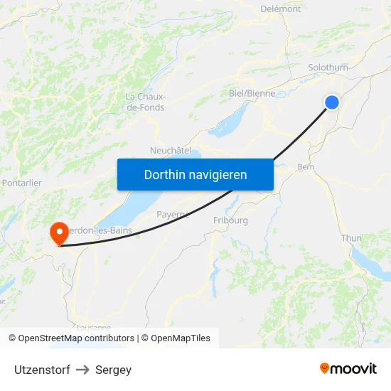 Utzenstorf to Sergey map