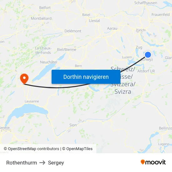 Rothenthurm to Sergey map