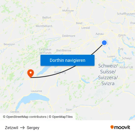 Zetzwil to Sergey map