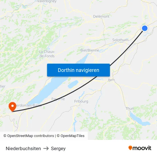 Niederbuchsiten to Sergey map