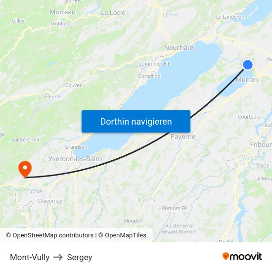 Mont-Vully to Sergey map