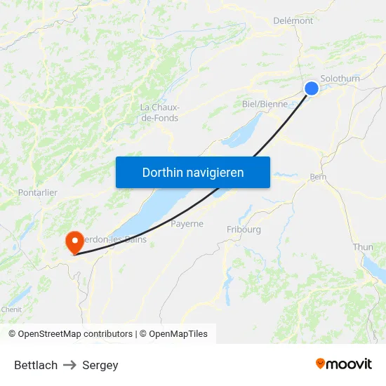 Bettlach to Sergey map