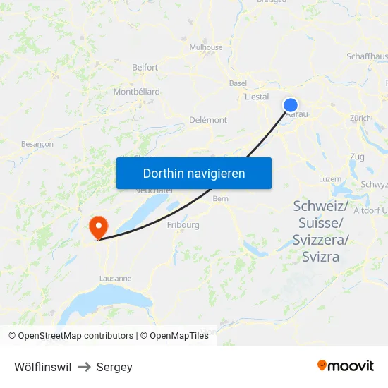 Wölflinswil to Sergey map