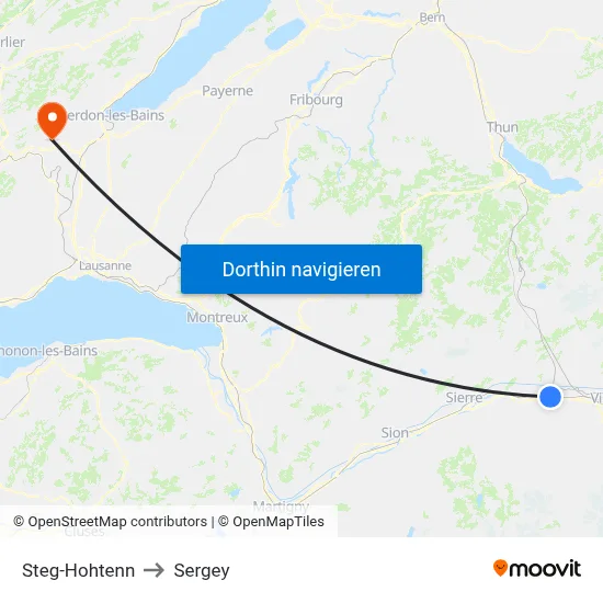 Steg-Hohtenn to Sergey map