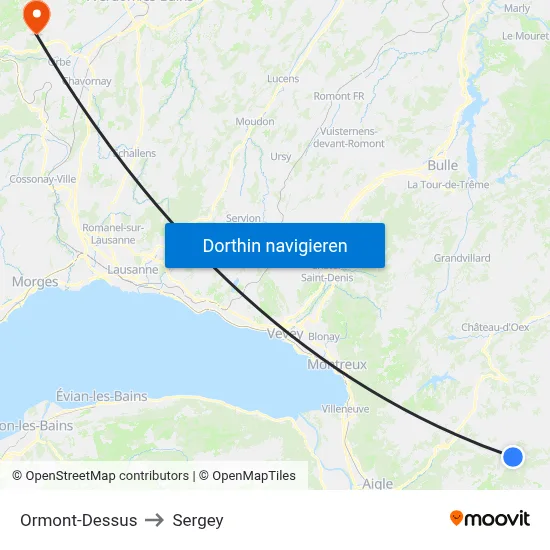 Ormont-Dessus to Sergey map