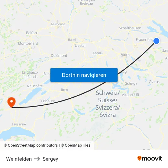 Weinfelden to Sergey map
