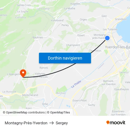 Montagny-Près-Yverdon to Sergey map