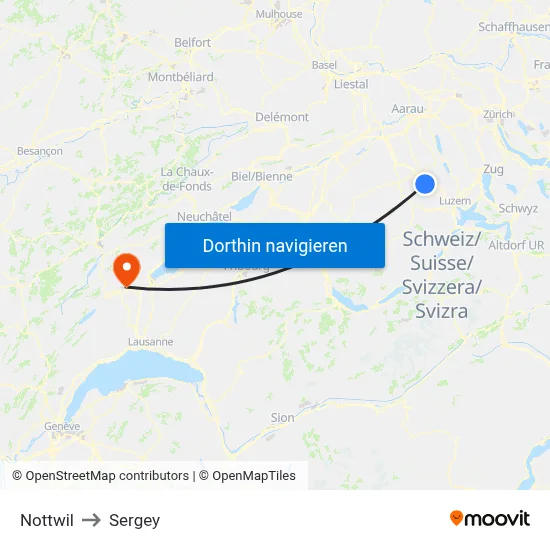 Nottwil to Sergey map