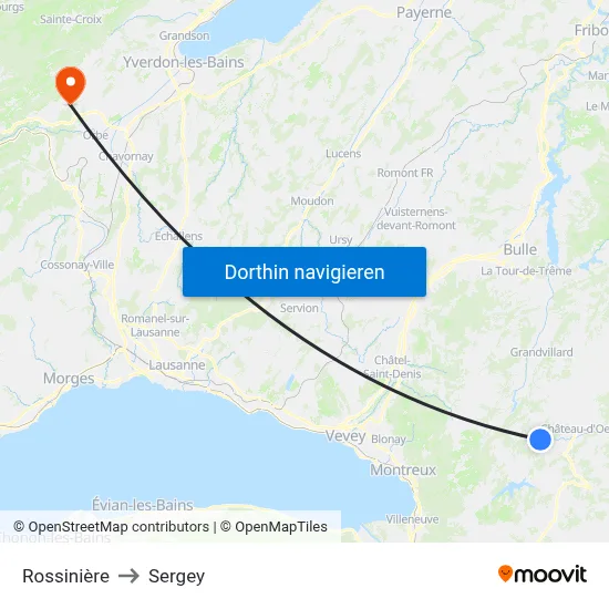 Rossinière to Sergey map