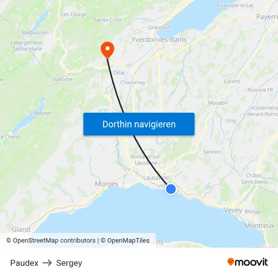 Paudex to Sergey map