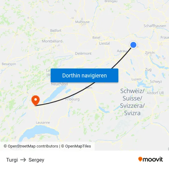 Turgi to Sergey map