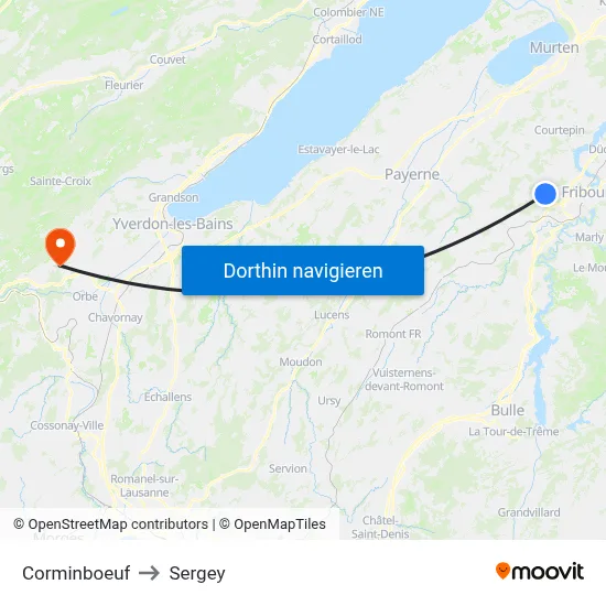 Corminboeuf to Sergey map