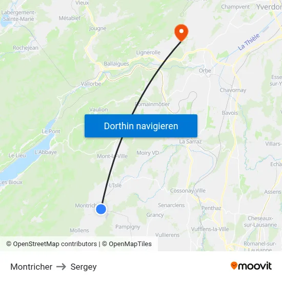 Montricher to Sergey map