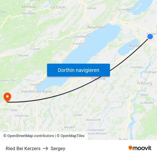 Ried Bei Kerzers to Sergey map