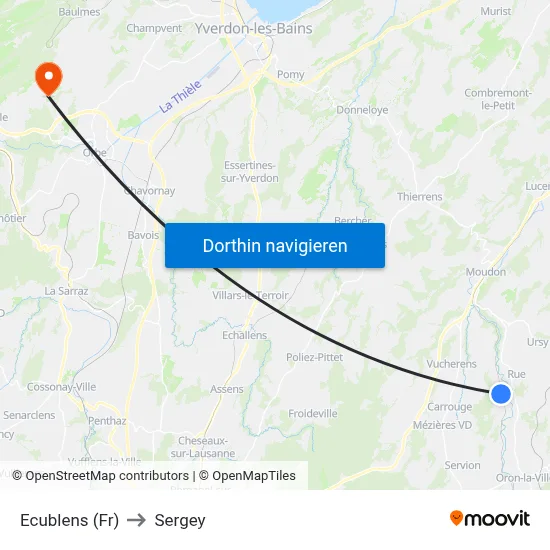 Ecublens (Fr) to Sergey map