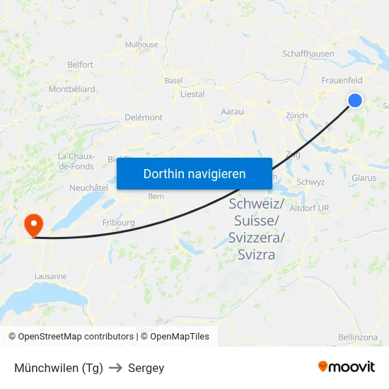 Münchwilen (Tg) to Sergey map