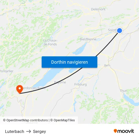 Luterbach to Sergey map