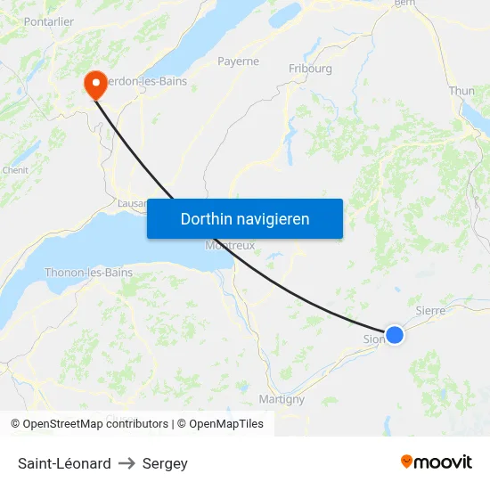 Saint-Léonard to Sergey map