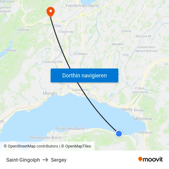 Saint-Gingolph to Sergey map