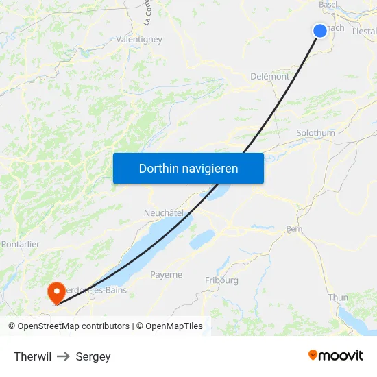 Therwil to Sergey map