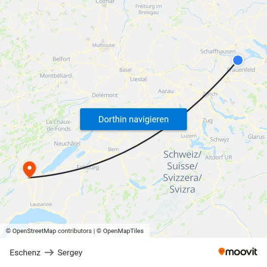 Eschenz to Sergey map