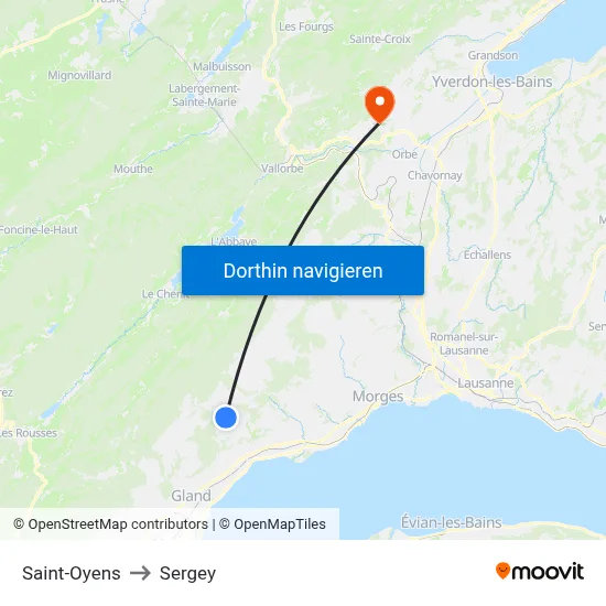 Saint-Oyens to Sergey map