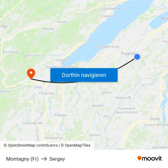 Montagny (Fr) to Sergey map