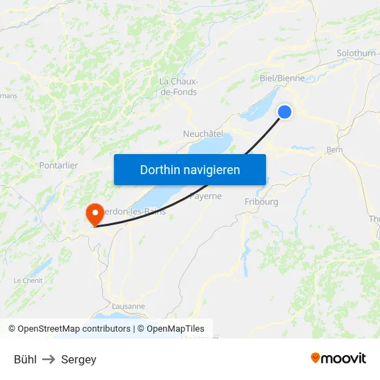 Bühl to Sergey map