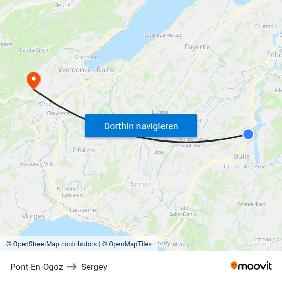 Pont-En-Ogoz to Sergey map