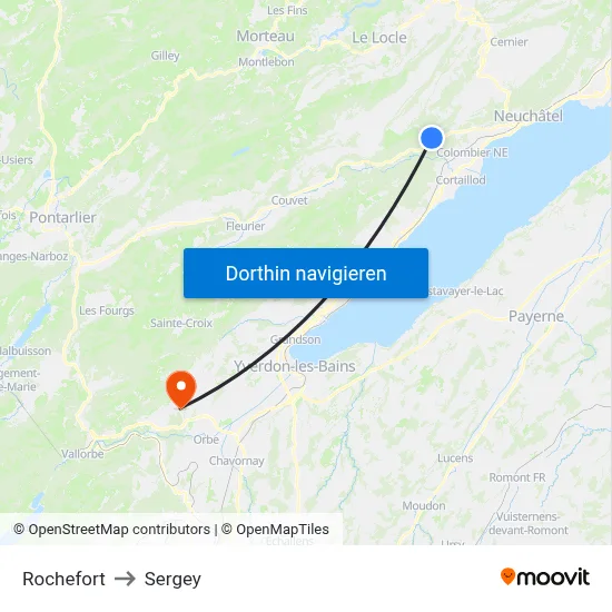 Rochefort to Sergey map