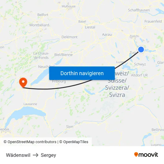Wädenswil to Sergey map