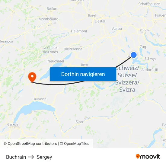 Buchrain to Sergey map