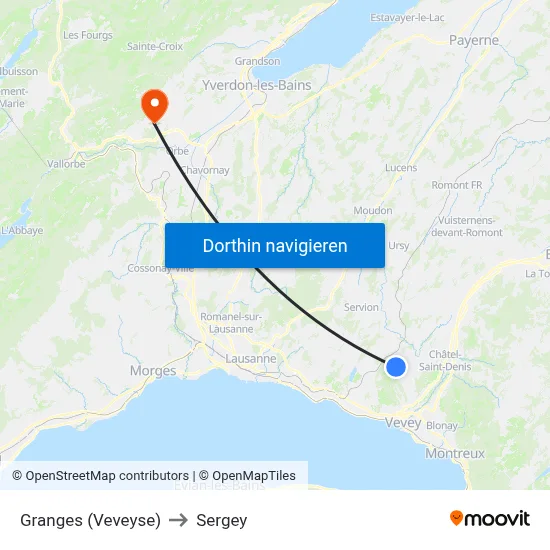 Granges (Veveyse) to Sergey map
