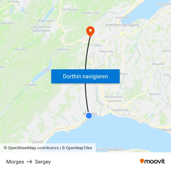 Morges to Sergey map
