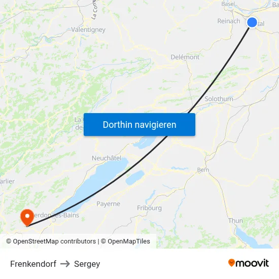 Frenkendorf to Sergey map