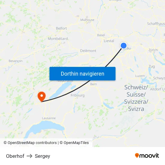 Oberhof to Sergey map