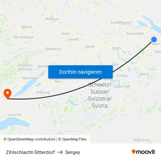 Zihlschlacht-Sitterdorf to Sergey map