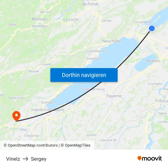 Vinelz to Sergey map