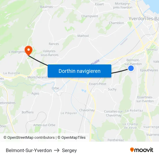 Belmont-Sur-Yverdon to Sergey map