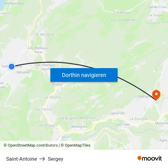 Saint-Antoine to Sergey map