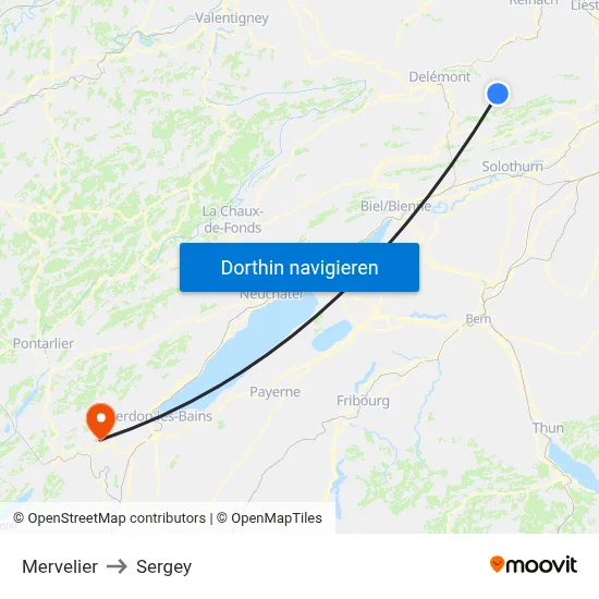 Mervelier to Sergey map