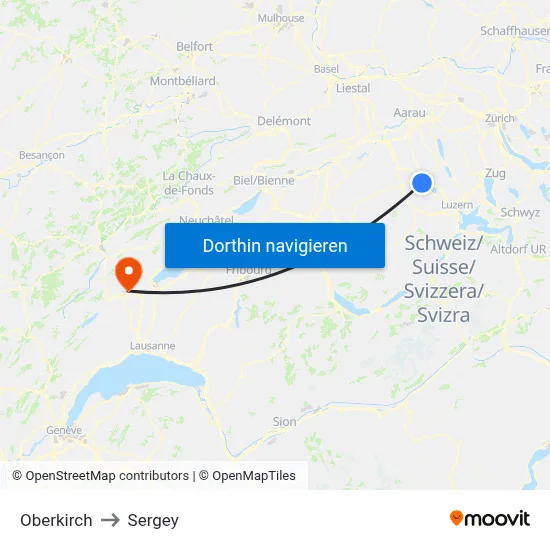 Oberkirch to Sergey map