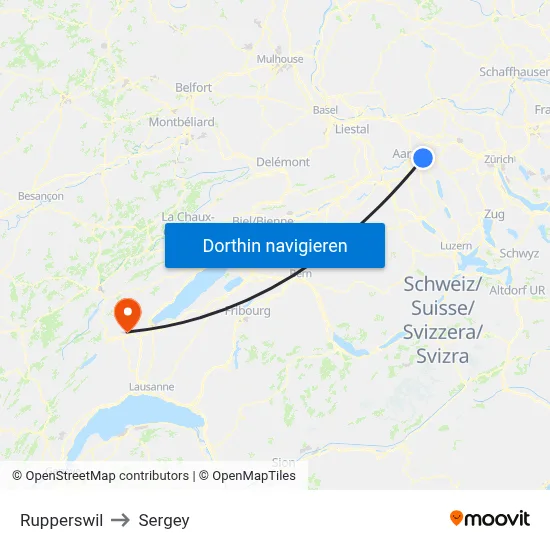 Rupperswil to Sergey map