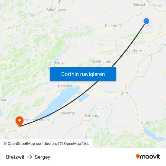 Bretzwil to Sergey map